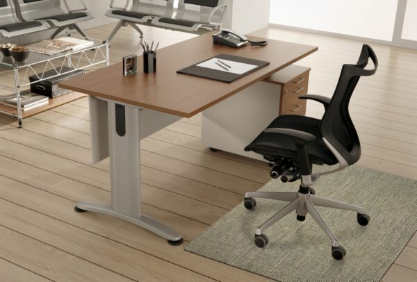 Desk Chair Mat - in place - Khaki